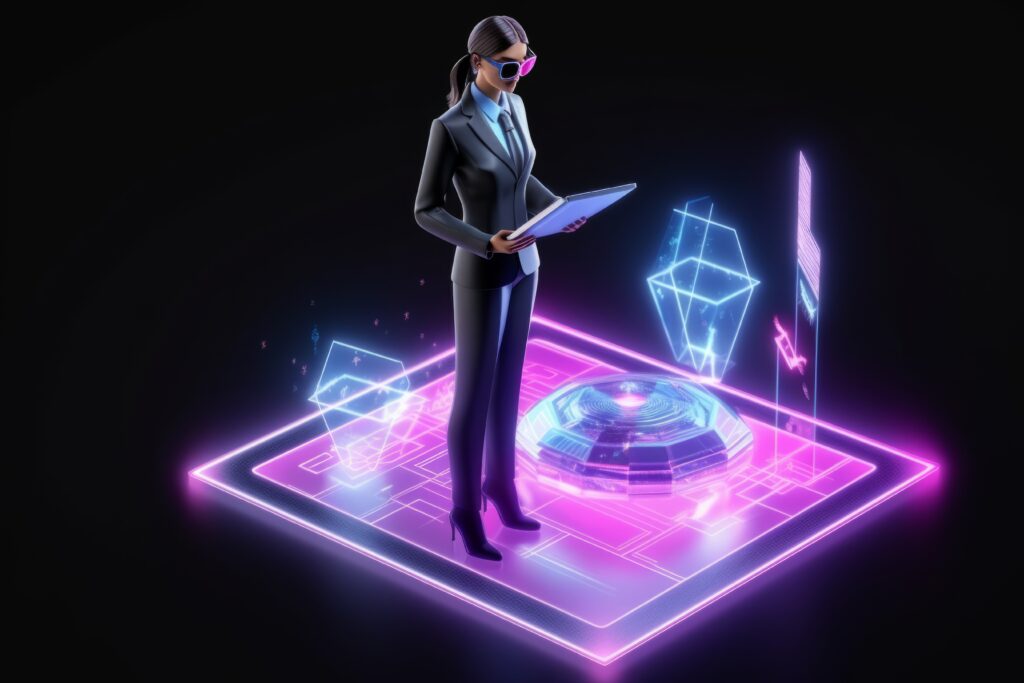 person using ar technology perform their occupation